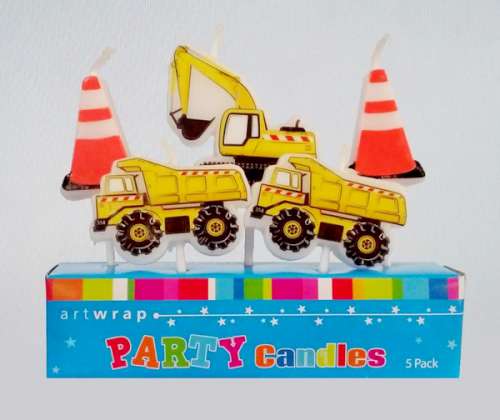 Party Candles - Construction Themed 5 pk - Click Image to Close